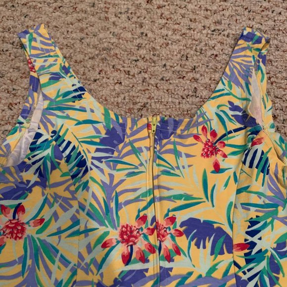 Yellow A-Line Floral Sundress - Picture 2 of 2